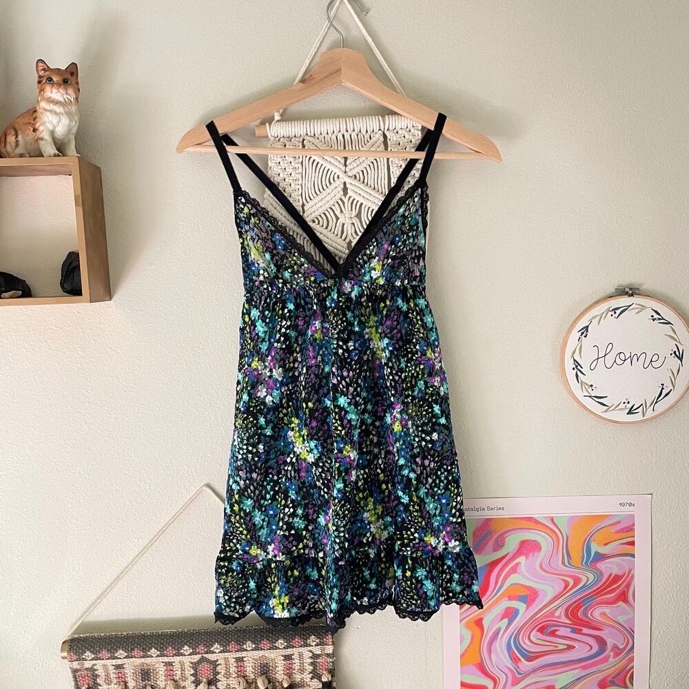 Victoria's Secret floral lingerie nightgown chemise babydoll whimsigoth fairy
